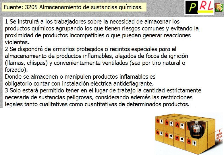 128 ALMACENAMIENTO SUSTANCIAS QUIMICAS